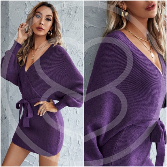 Knit fall autumn sweater dress - Picture 5 of 6